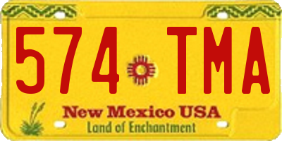 NM license plate 574TMA