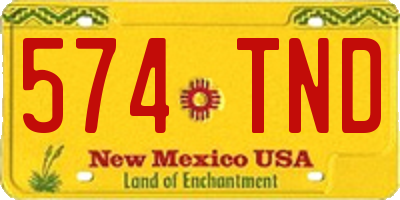 NM license plate 574TND