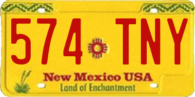 NM license plate 574TNY