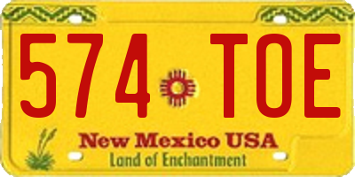 NM license plate 574TOE
