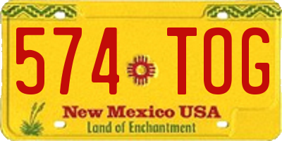 NM license plate 574TOG