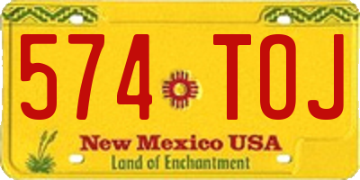 NM license plate 574TOJ