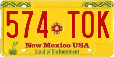 NM license plate 574TOK