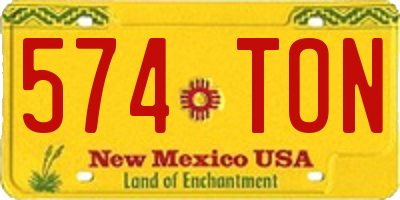 NM license plate 574TON