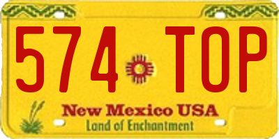 NM license plate 574TOP