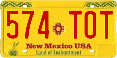 NM license plate 574TOT