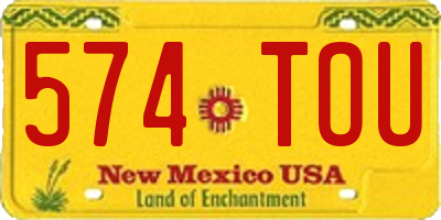 NM license plate 574TOU