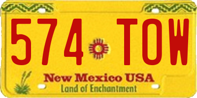 NM license plate 574TOW