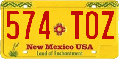 NM license plate 574TOZ