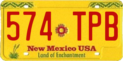 NM license plate 574TPB