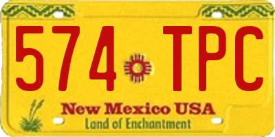 NM license plate 574TPC