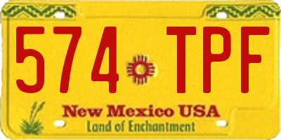 NM license plate 574TPF