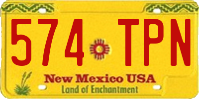 NM license plate 574TPN