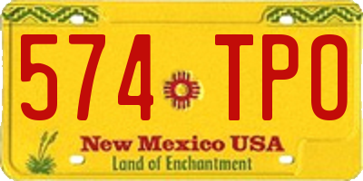 NM license plate 574TPO