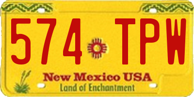 NM license plate 574TPW