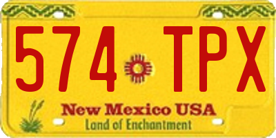 NM license plate 574TPX