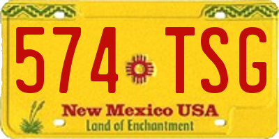 NM license plate 574TSG