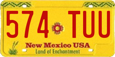 NM license plate 574TUU