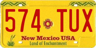 NM license plate 574TUX