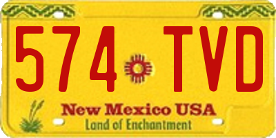 NM license plate 574TVD