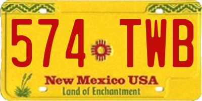 NM license plate 574TWB