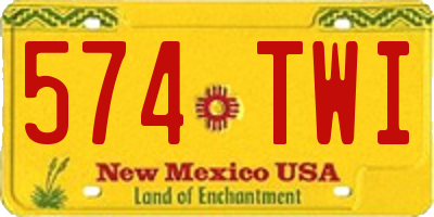 NM license plate 574TWI