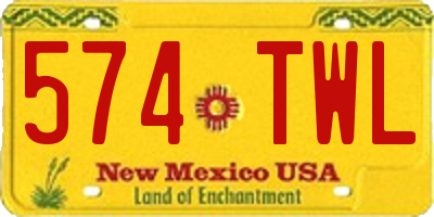 NM license plate 574TWL