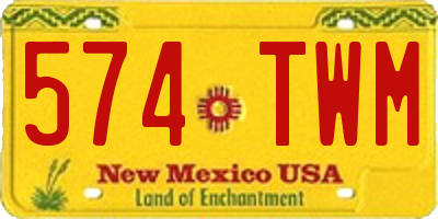 NM license plate 574TWM