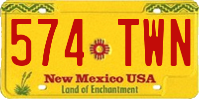 NM license plate 574TWN