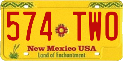 NM license plate 574TWO
