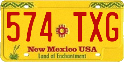 NM license plate 574TXG