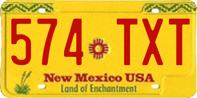 NM license plate 574TXT