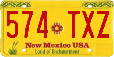 NM license plate 574TXZ