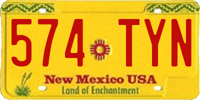 NM license plate 574TYN