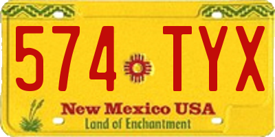 NM license plate 574TYX