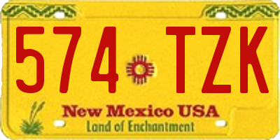 NM license plate 574TZK