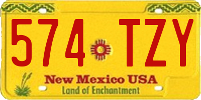 NM license plate 574TZY