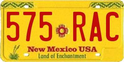 NM license plate 575RAC