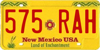 NM license plate 575RAH