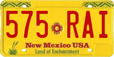 NM license plate 575RAI