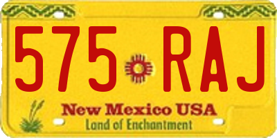 NM license plate 575RAJ