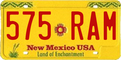 NM license plate 575RAM