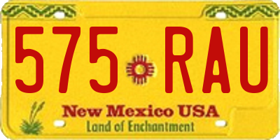 NM license plate 575RAU