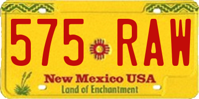 NM license plate 575RAW