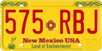 NM license plate 575RBJ