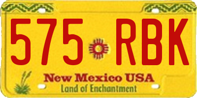 NM license plate 575RBK