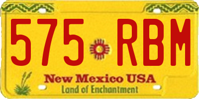 NM license plate 575RBM