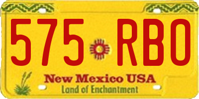 NM license plate 575RBO