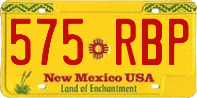 NM license plate 575RBP