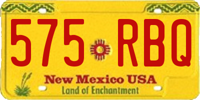 NM license plate 575RBQ